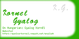 kornel gyalog business card